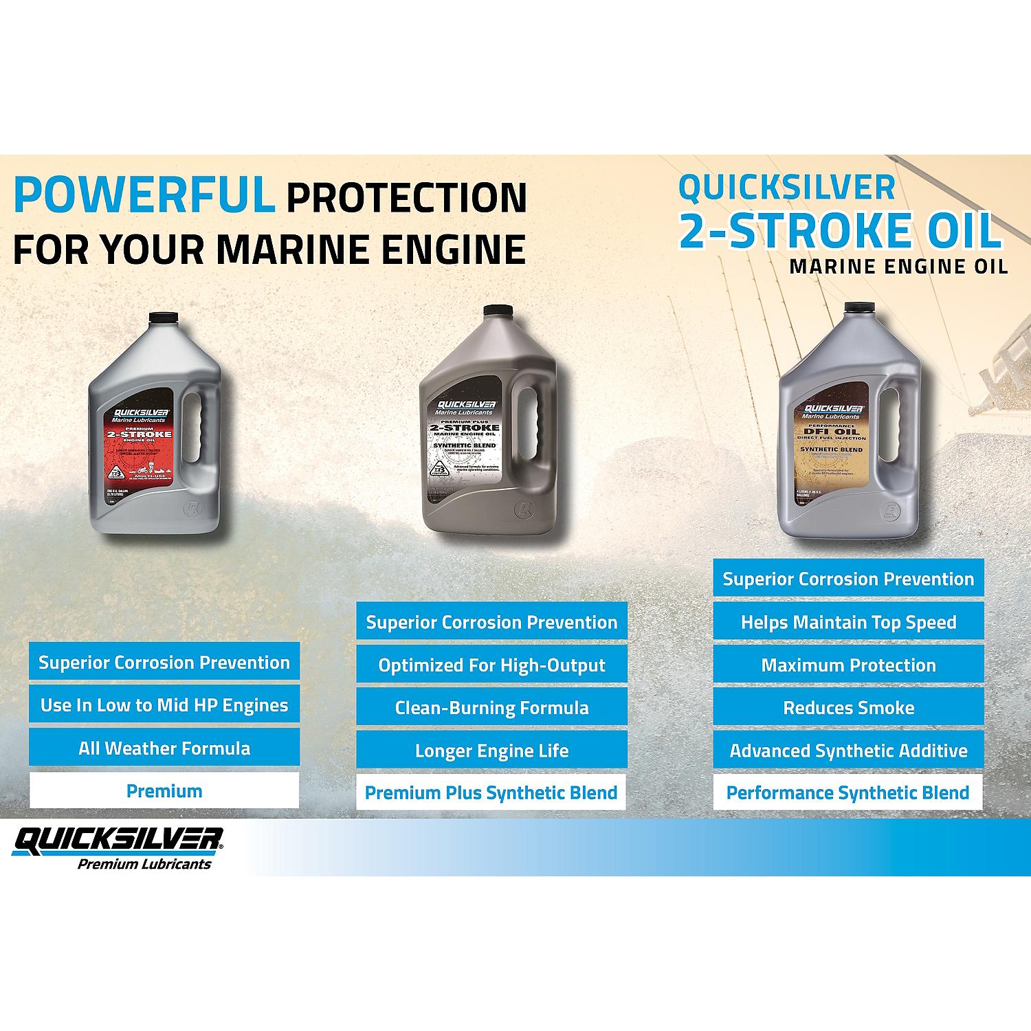 OEM Mercury / Quicksilver Premium Plus 2-Stroke Marine Outboard Engine Oil, 1 Gallon
