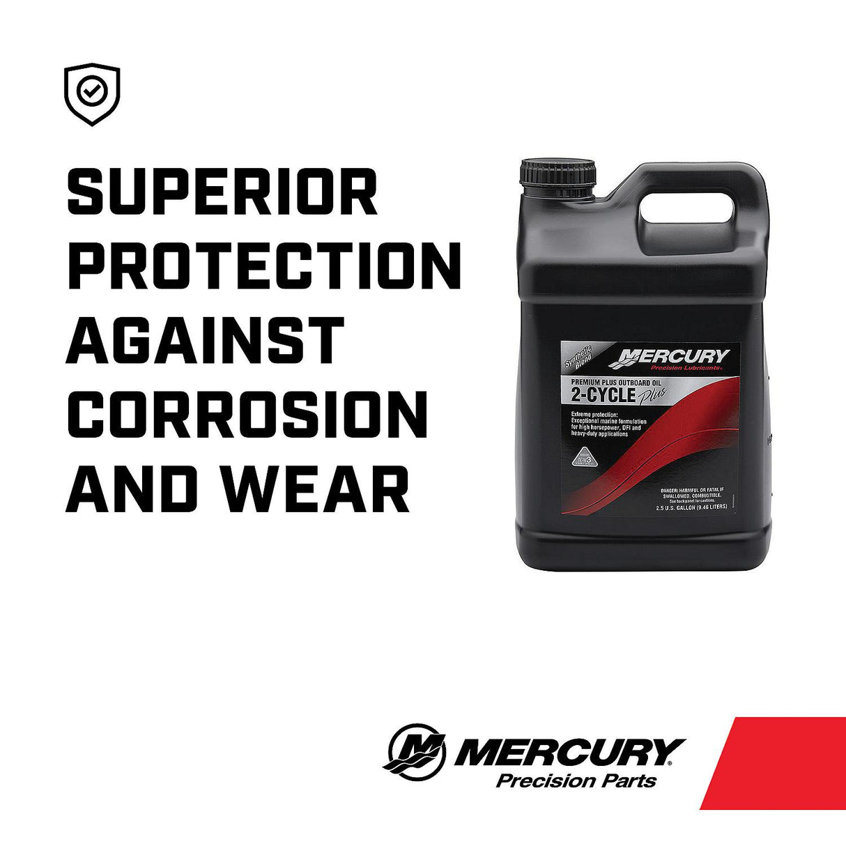 Mercury 858028K01 Premium Plus TC-W3 2-Stroke Marine Engine Oil Synthetic Blend for Outboards - 2.5 Gallons