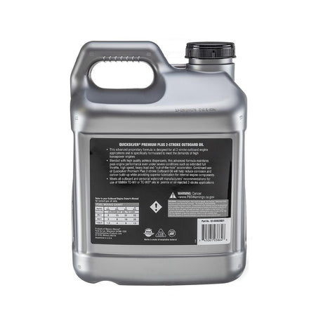 OEM Mercury / Quicksilver Premium Plus 2-Stroke Marine Engine Oil for Outboards, PWC, 2.5 Gallon