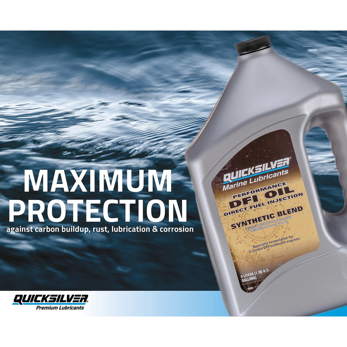 OEM Mercury / Quicksilver DFI 2-Stroke Marine Outboard Engine Oil, 1 Gallon 8M0229799