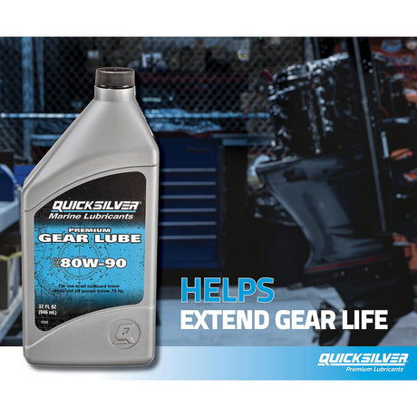 OEM Mercury / Quicksilver 80W-90 Premium Gear Lube, Marine Engine, 32 oz. 858058Q01