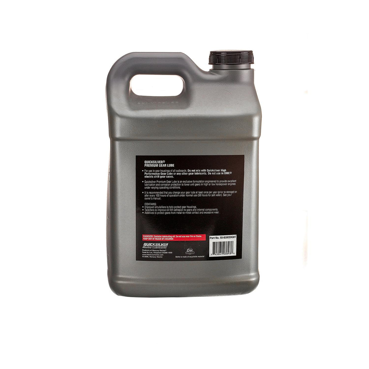 OEM Mercury / Quicksilver 80W-90 Premium Gear Lube, Marine Engine, 2.5 Gallon 858059Q01