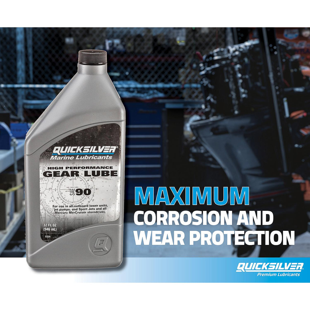 OEM Mercury / Quicksilver 802851Q02 SAE 90 High Performance Gear Lube, 8 Oz.