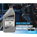 OEM Mercury / Quicksilver 802851Q02 SAE 90 High Performance Gear Lube, 8 Oz.