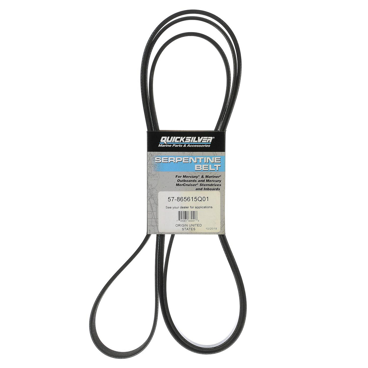 OEM Mercury / Quicksilver 865615Q01 Serpentine Belt, 2,830mm Long for MerCruiser 496 Magnum Engines