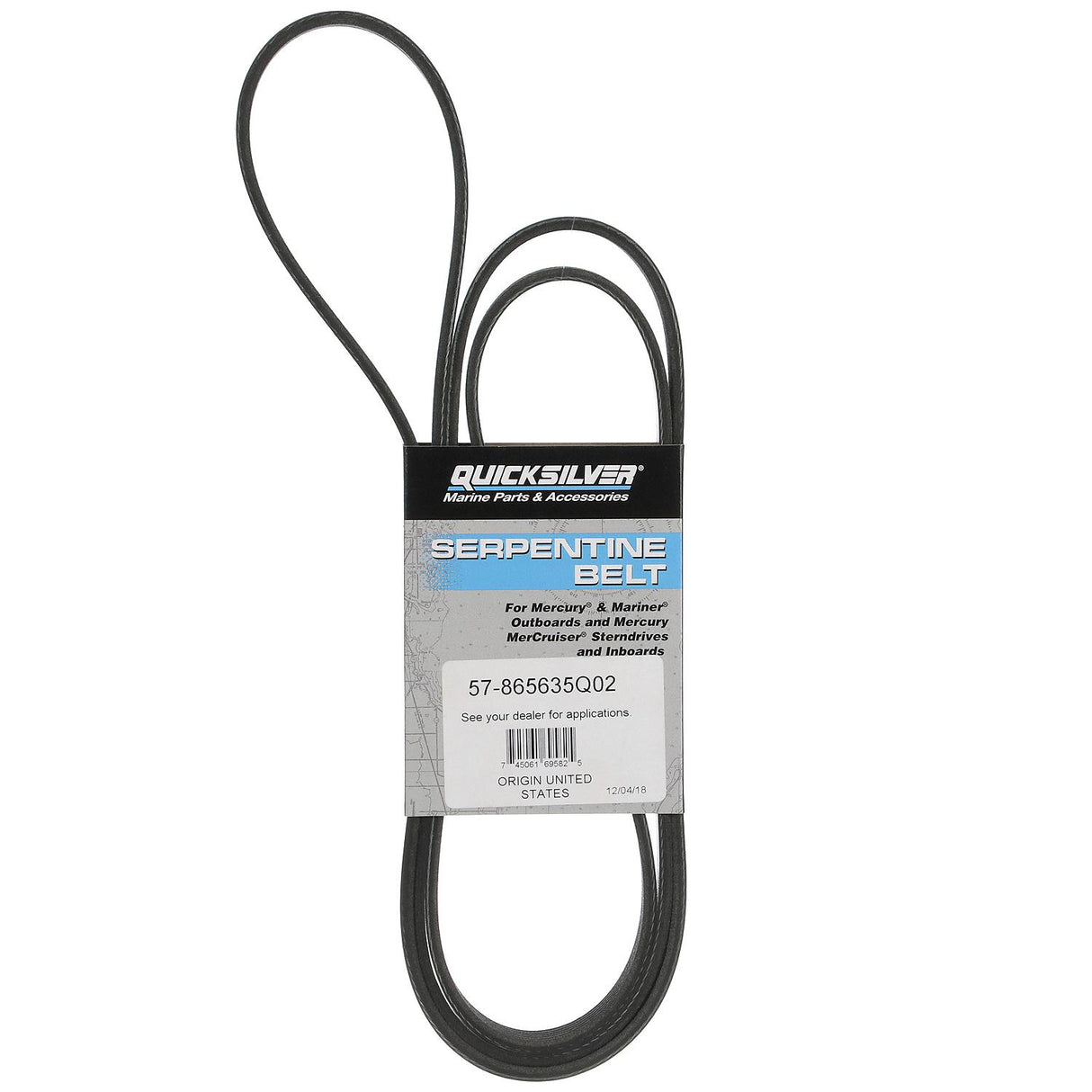 OEM Mercury / Quicksilver 865635Q02 Serpentine Belt, 2,111mm Long for MerCruiser 2005 & Newer MIE 8.1S Engines