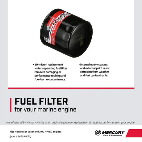 Mercury Water-Separating Fuel Filter 866594K01