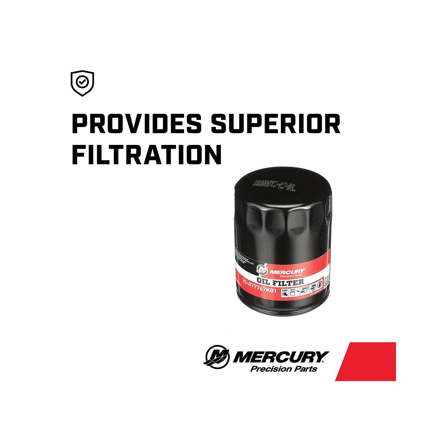 Mercury 4-Stroke Engine Oil Filter 877767K01 for Mercury L4 135-200hp Verado Outboards