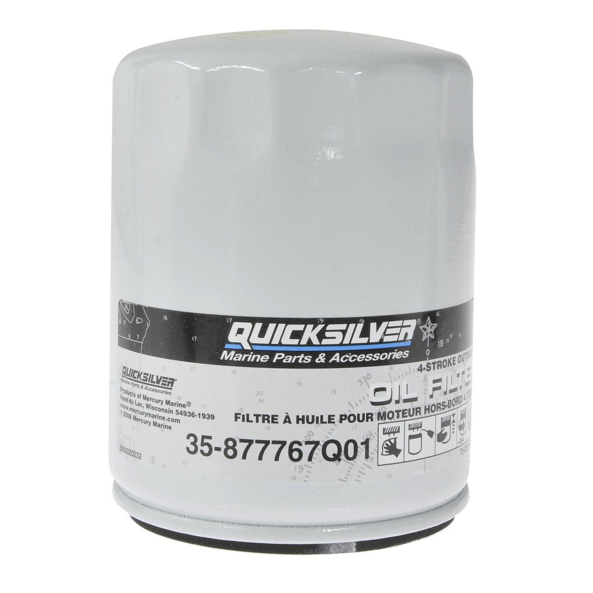 OEM Mercury / Quicksilver 877767Q01 Oil Filter for Verado Inline 4-Cylinder 135-200hp Outboards