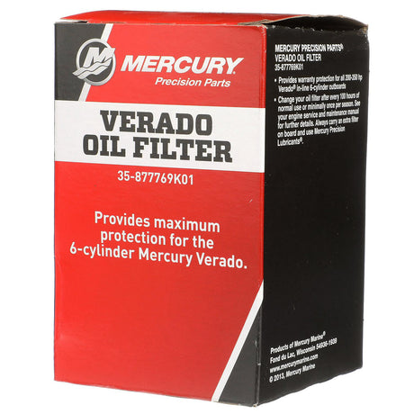 Mercury 4-Stroke Engine Oil Filter 877769K01 for Mercury L6 200-400hp Verado Outboards