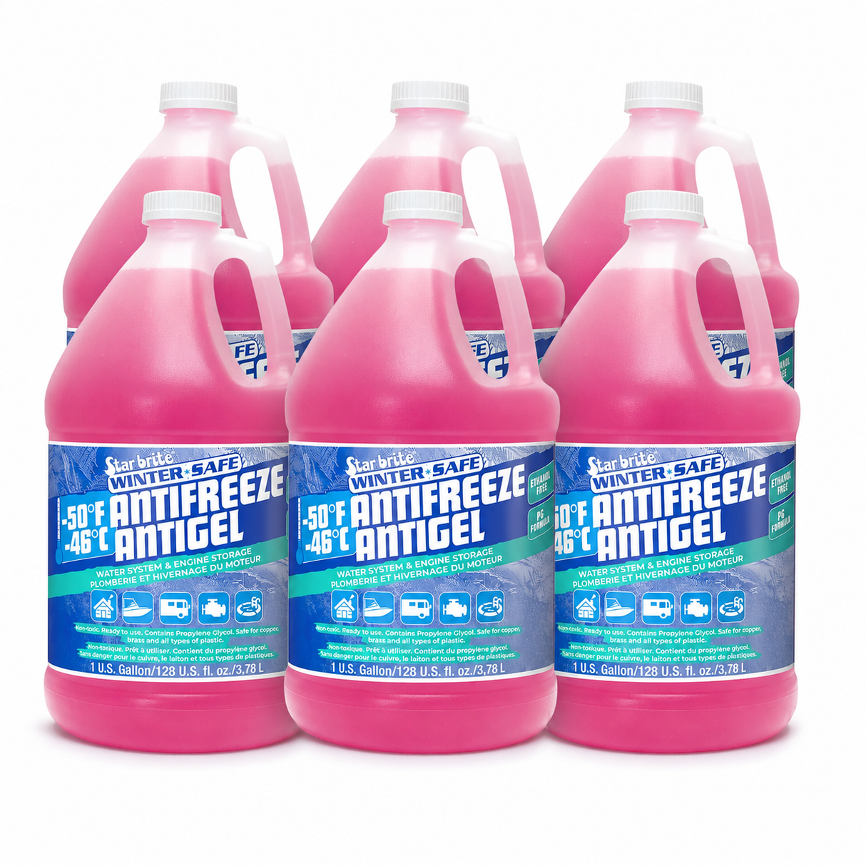 Starbrite WinterSafe -50°F Antifreeze Gallon Multipack (3,6,12,24,55)