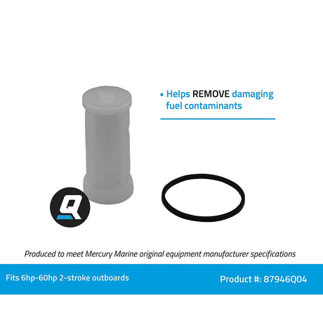 OEM Quicksilver 87946Q04 Fuel Filter Element for Mercury & Mariner — manufacturer product information graphic