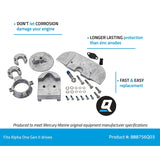 OEM Mercury / Quicksilver Aluminum Anode Kit Alpha One Gen II Drives 888756Q03