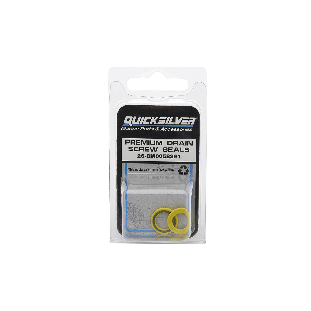 OEM Mercury / Quicksilver 8M0058391 Gear Case Drain Screw Seal, Mercury Outboards & MerCruiser, Pack of 2