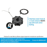OEM Mercury / Quicksilver 8M0064067 Fuel Tank Replacement Diurnal Cap w/ In-Tank Retainer
