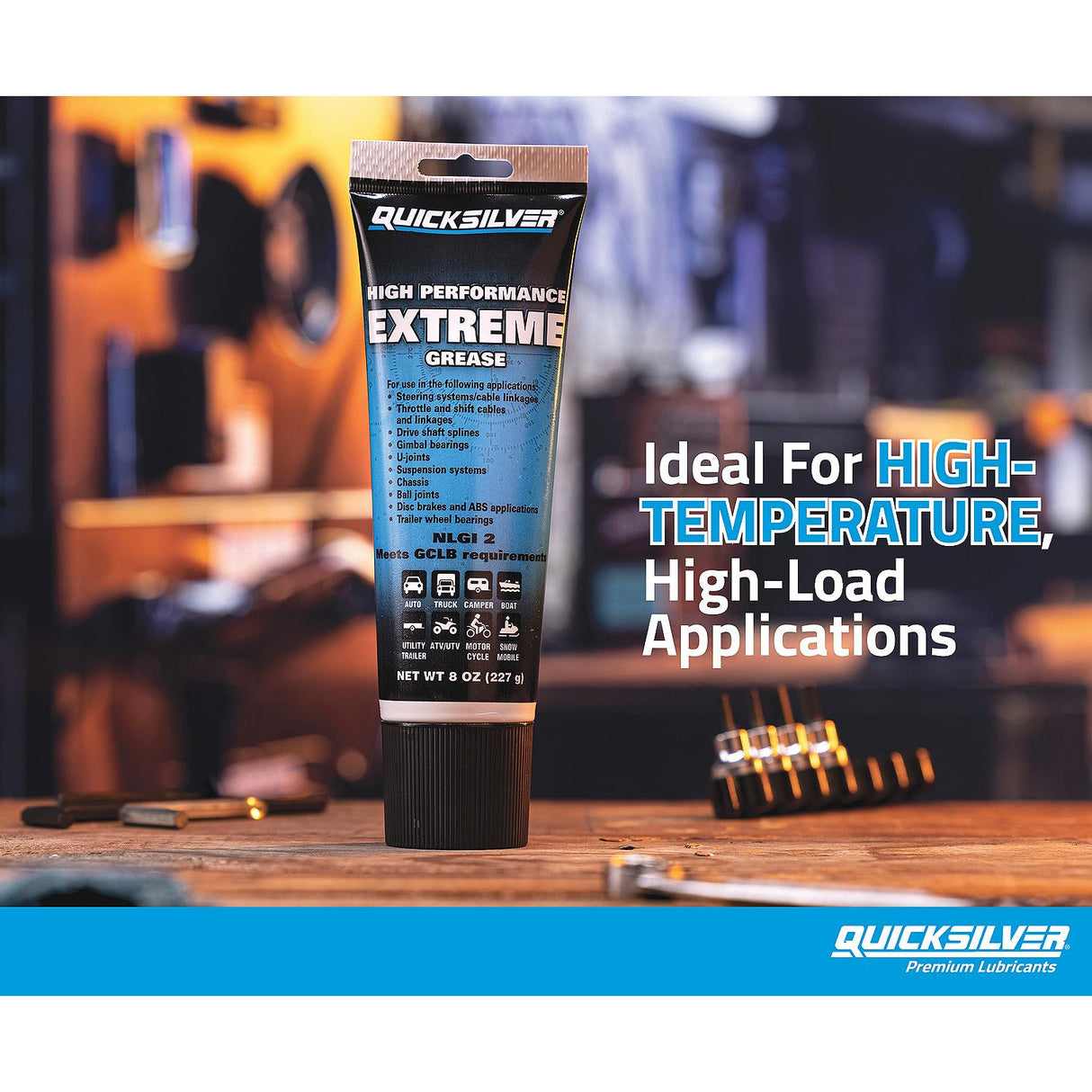 OEM Mercury / Quicksilver 8M0071838 High Performance Multi-Purpose Extreme NLGI 2 Marine Grease, 8 Oz. Tube