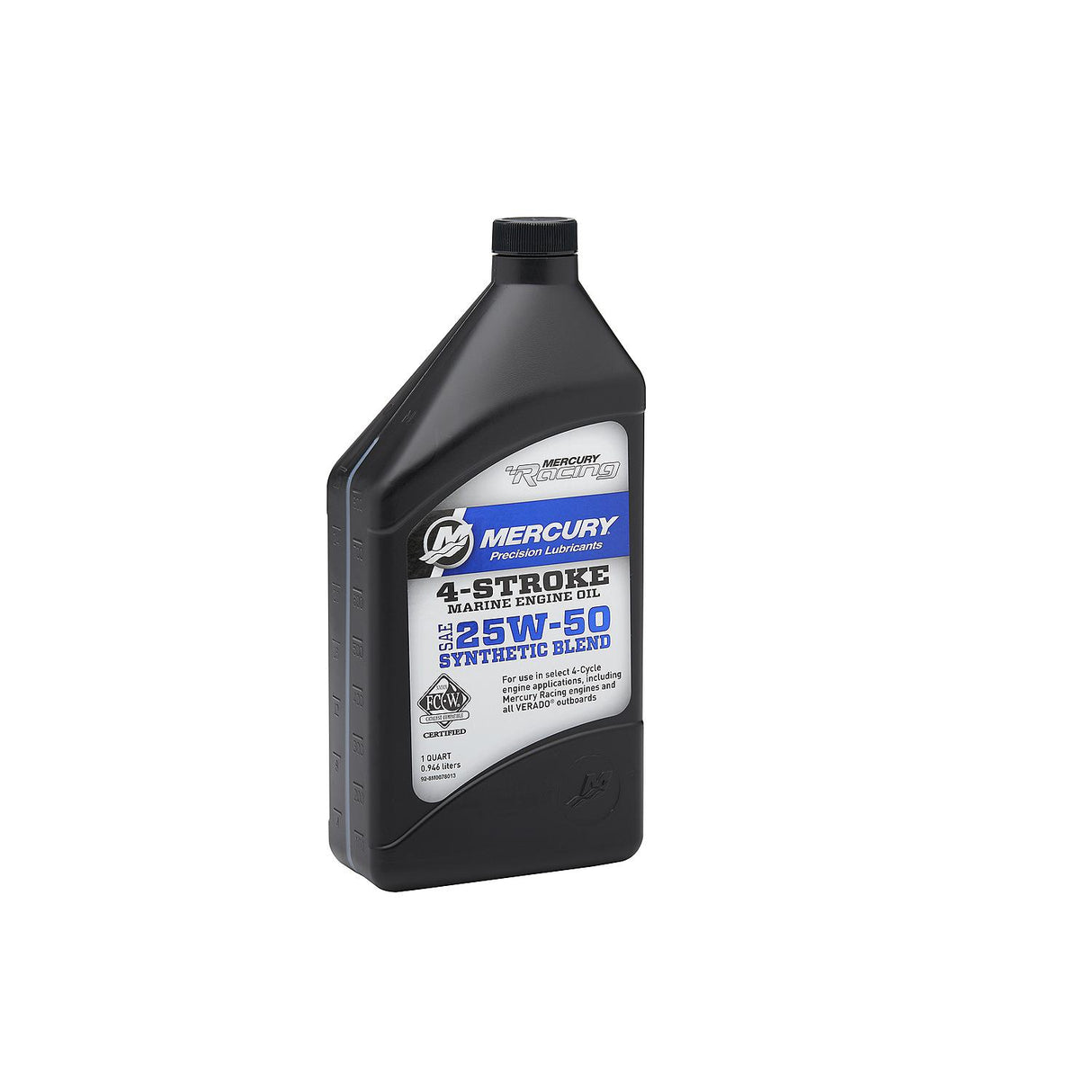 Mercury Racing 8M0078013 SAE 25W-50 Synthetic Blend High Performance 4-Stroke Marine Engine Oil - 1 Quart Bottle