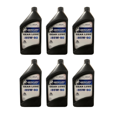 OEM Mercury Racing Extreme Performance 85W-90 Gear Lube, 1 Quart – 92-8M0078015 — pack of 6