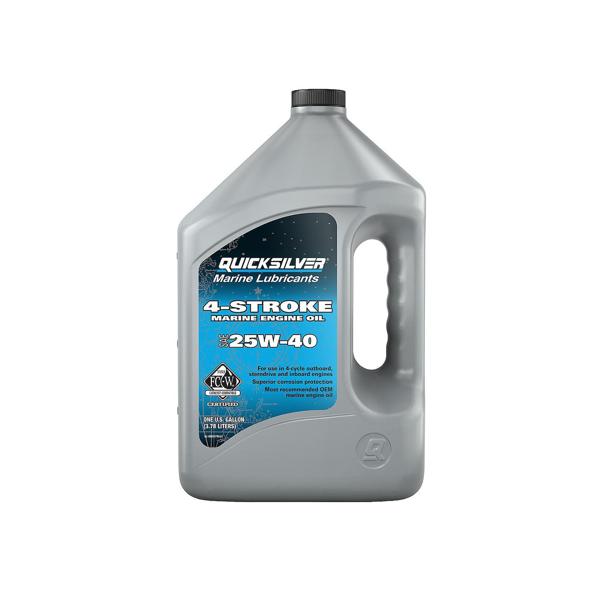 OEM Mercury / Quicksilver 25W-40 4-Stroke Marine Outboard And Sterndrive Engine Oil, 1 Gallon