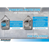 OEM Mercury / Quicksilver 25W-40 4-Stroke Synthetic Blend Marine Outboard And Sterndrive Engine Oil, 1 Gallon
