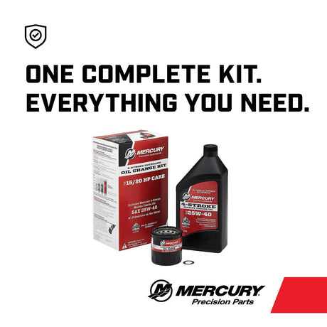 Mercury 8M0081914 SAE 25W-40 4-Stroke Outboard Oil Change Kit for Mercury 15/20hp Carbureted Outboards