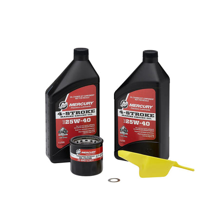 Mercury 8M0081915 SAE 25W-40 4-Stroke Outboard Oil Change Kit for Mercury 25/30hp EFI Outboards