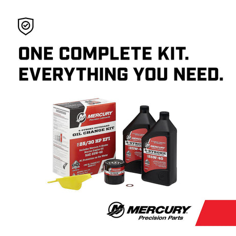 Mercury 8M0081915 SAE 25W-40 4-Stroke Outboard Oil Change Kit for Mercury 25/30hp EFI Outboards