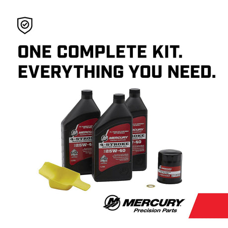 Mercury 8M0081916 SAE 25W-40 4-Stroke Outboard Oil Change Kit for Mercury 40/50/60hp EFI Outboards