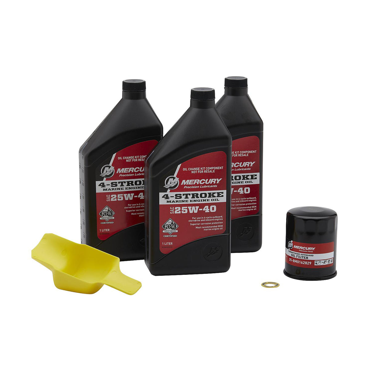 Mercury 8M0081916 SAE 25W-40 4-Stroke Outboard Oil Change Kit for Mercury 40/50/60hp EFI Outboards