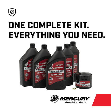 Mercury 8M0081917 SAE 25W-40 4-Stroke Outboard Oil Change Kit for Mercury 1.7L 75/90/115hp EFI Outboards