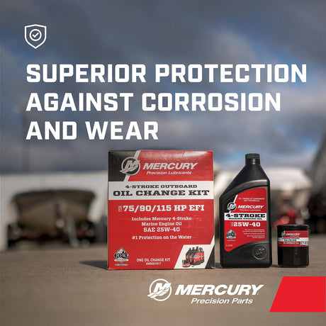 Mercury 8M0081917 SAE 25W-40 4-Stroke Outboard Oil Change Kit for Mercury 1.7L 75/90/115hp EFI Outboards