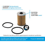 OEM Mercury / Quicksilver 8M0093688 Water Separating Fuel Filter for MerCruiser Engines w/ Gen III Fuel Cooler