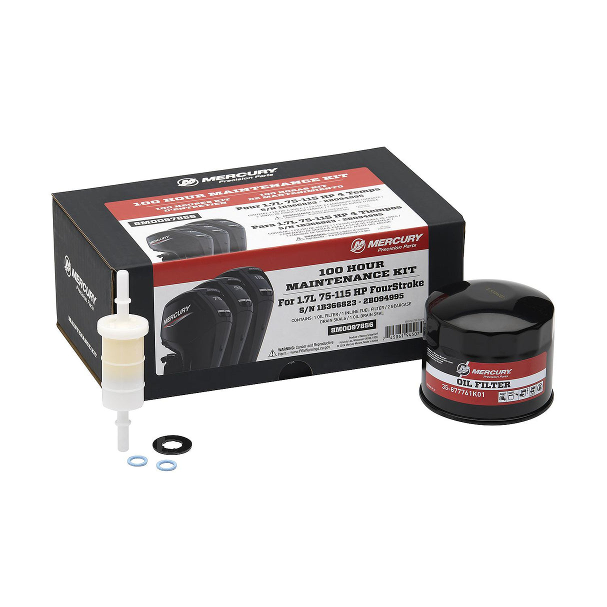 Mercury 1.7L 75-115hp FourStroke 100 Hour Maintenance Kit