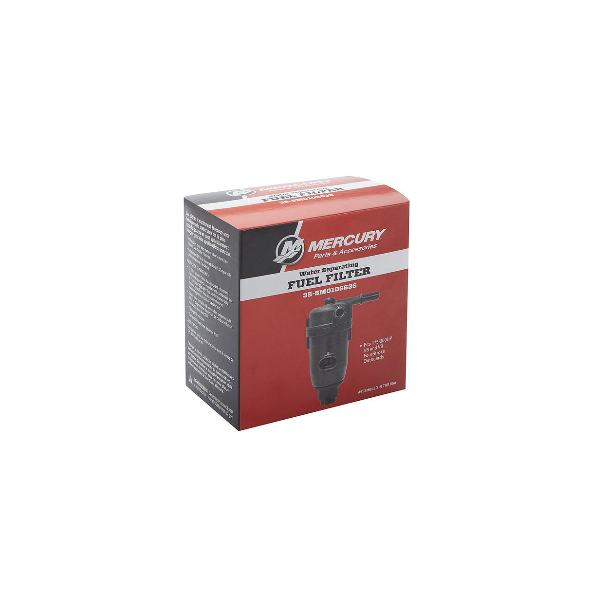 Mercury On-Engine Water Separating Fuel Filter 8M0106635 for V6 and V8 FourStroke Outboards