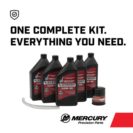 Mercury 8M0107510 SAE 10W-30 4-Stroke Outboard Oil Change Kit for Mercury 2.1L 75/90/115hp EFI Outboards