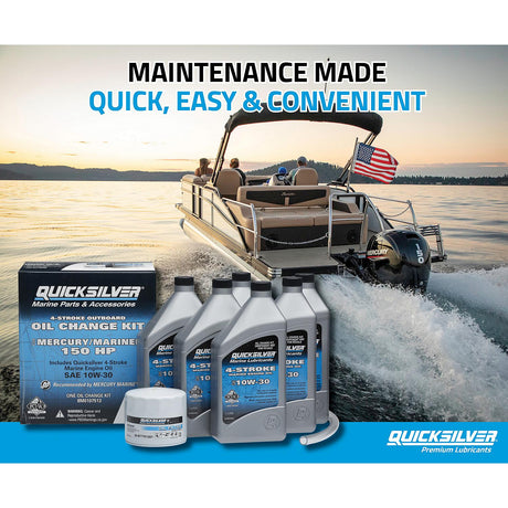 OEM Mercury / Quicksilver 10W-30 Oil Change Kit for 4-Stroke 150hp Mercury and Mariner Outboards