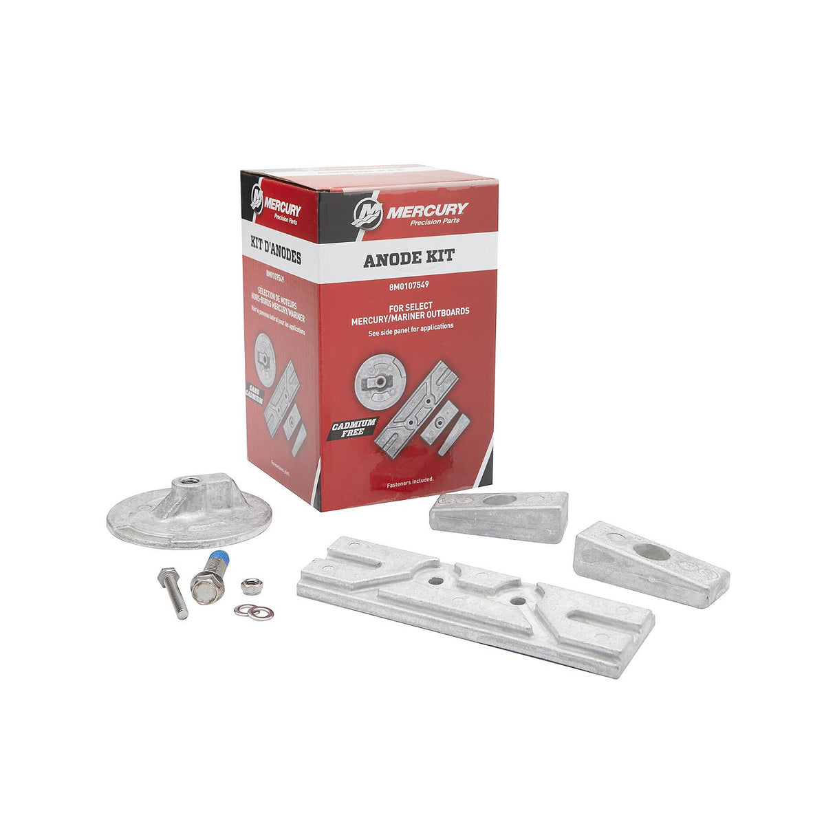 Mercury Aluminum Anode Kit 8M0107549 for Select Mercury and Mariner 75-150hp FourStroke Outboards