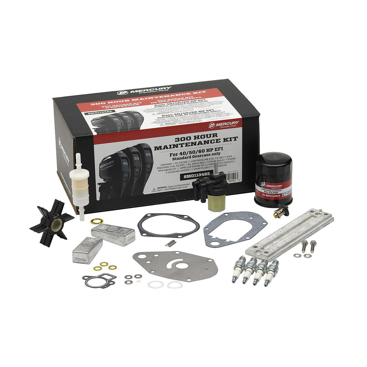 Mercury 4-cylinder 40-60hp FourStroke EFI 300 Hour Maintenance Kit