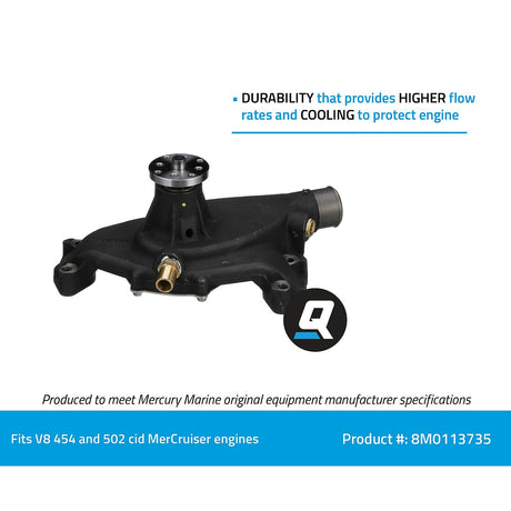 OEM Mercury / Quicksilver 8M0113735 Water Pump for Mercury V8 MerCruiser Engines, Bi-Directional