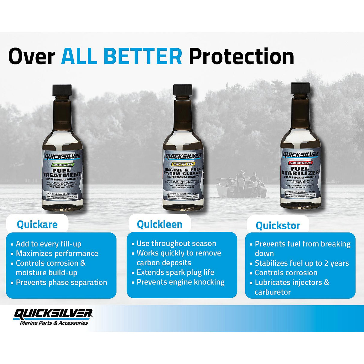 OEM Mercury / Quicksilver 8M0047922 Quickstor Fuel Treatment and Stabilizer, 12 Oz.
