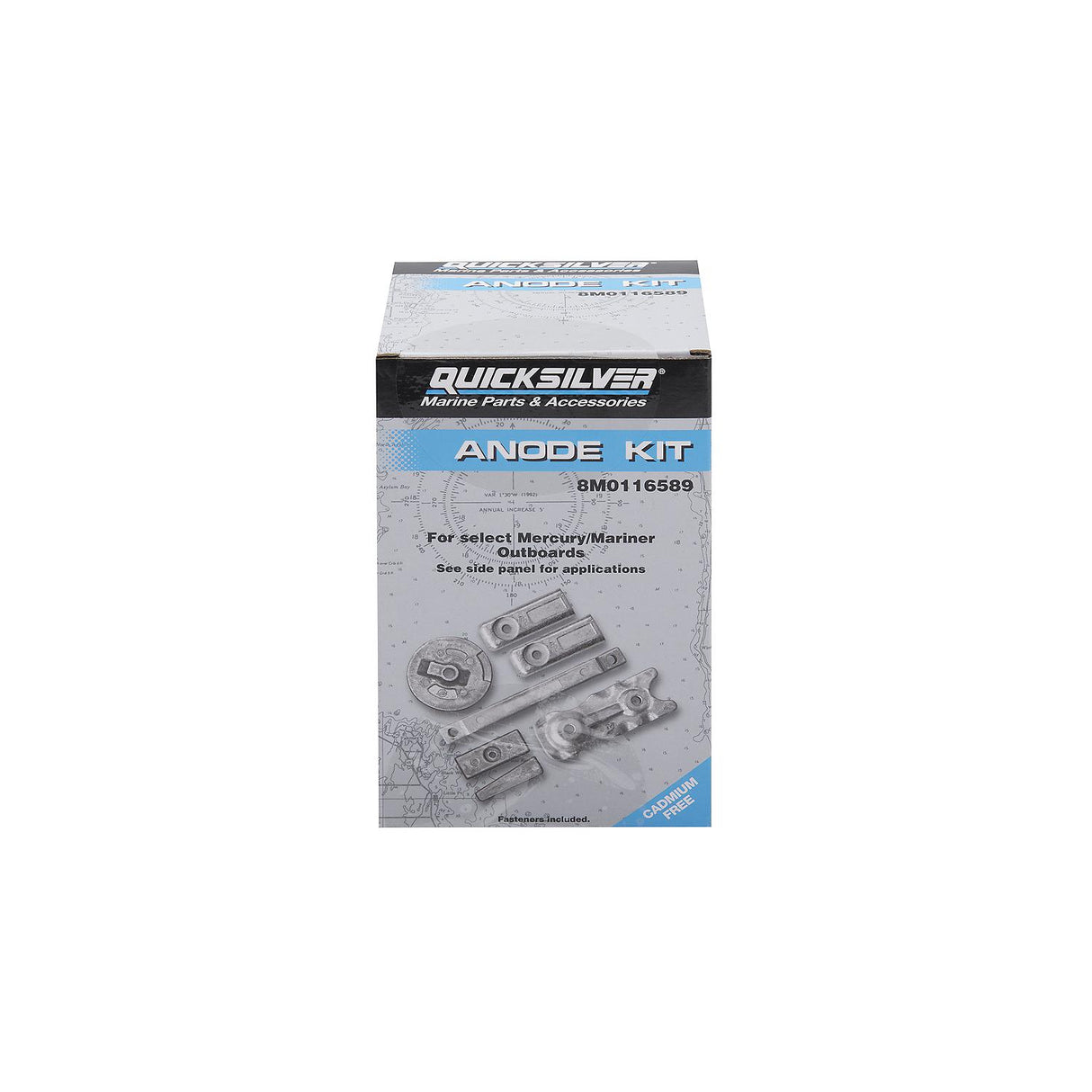 OEM Mercury / Quicksilver Transom and Gear Case Aluminum Anode Kit 8M0116589