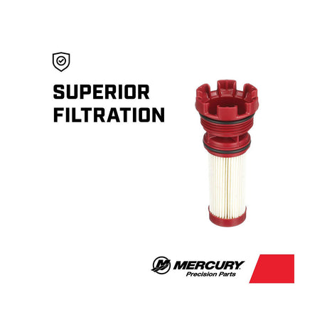 Mercury Replacement On Board Fuel Filter 8M0122424 for Mercury 135-200hp L4 Verado, L6 200‑300hp Verado, and 1.5L and 3.0L DFI Outboards