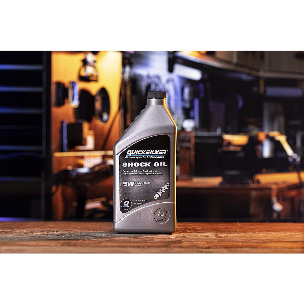 OEM Mercury / Quicksilver 8M0128405 5W Motorcycle Shock Oil, 1 Qt.