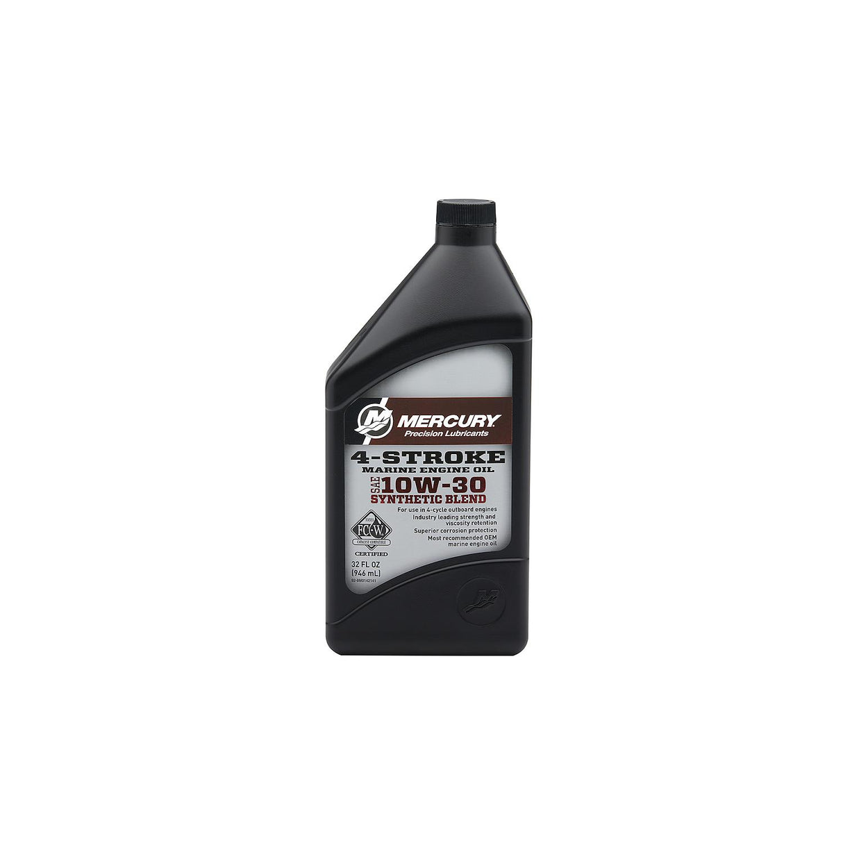 Mercury 8M0142141 SAE 10W-30 Synthetic Blend 4-Stroke Marine Engine Oil - 1 Quart Bottle