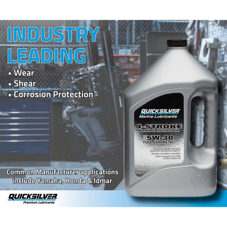 OEM Mercury / Quicksilver 5W-30 Full Synthetic Marine Engine Oil, 1 Qt.  8M0148474