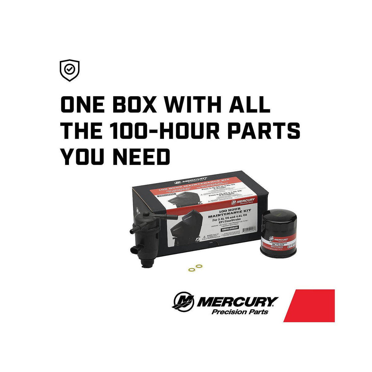 Mercury V6 and V8 175-300hp FourStroke 100 Hour Maintenance Kit