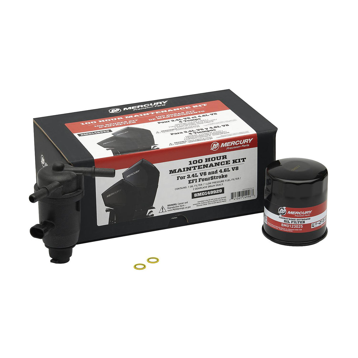 Mercury V6 and V8 175-300hp FourStroke 100 Hour Maintenance Kit