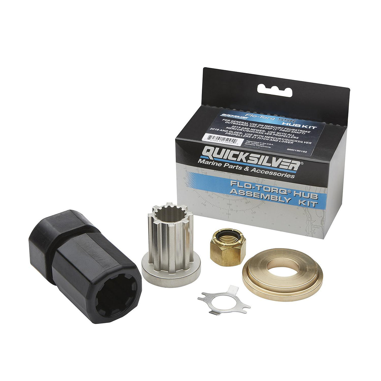 OEM Mercury / Quicksilver 8M0150152 Flo-Torq SSR Propeller Hub Kit Mercury 40hp CT-225hp 4-Stroke Outboards w/ 1 In. Diameter Prop Shaft