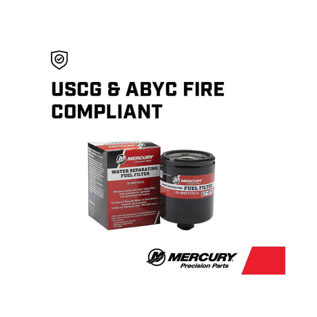 Mercury Water Separating Fuel Filter 8M0157616 for Select L6 and 5.7L V10 300-400hp Verado Outboards