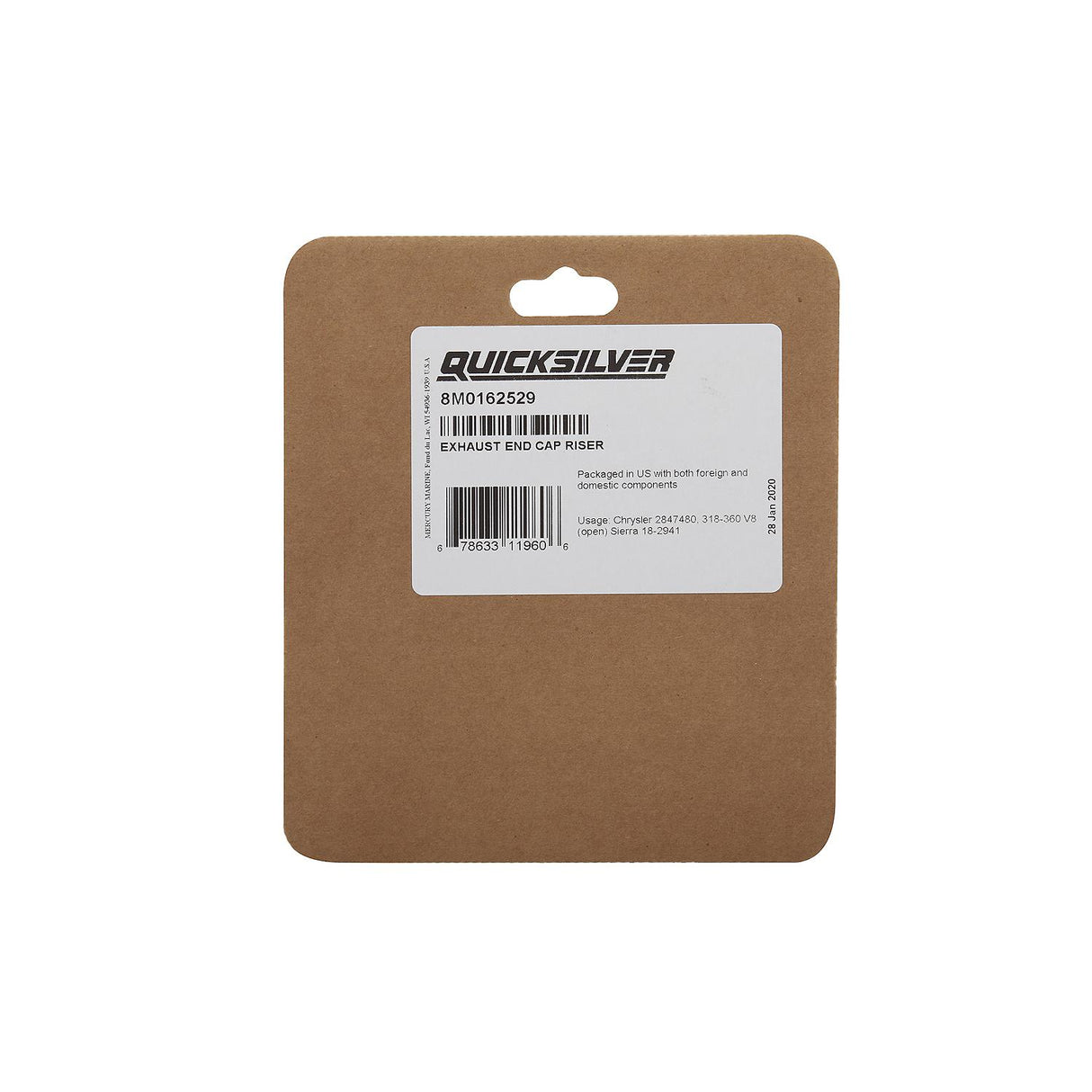 OEM Mercury / Quicksilver 8M0162529 Exhaust End Cap Riser Gasket, Chrysler Inboard